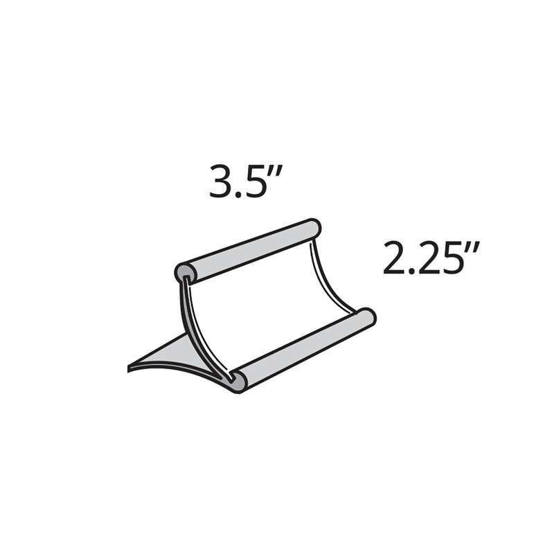 3.5"W x 2.25"H Curved Metal Frame