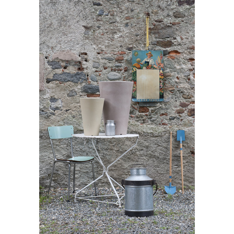 Liscio Di Siena Handmade Pot Planter, Dove Gray, 31" H x 21" W x 21" D