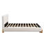Lit double capitonné pleine grandeur - Centre de table blanc luxueux et robuste-1757832106