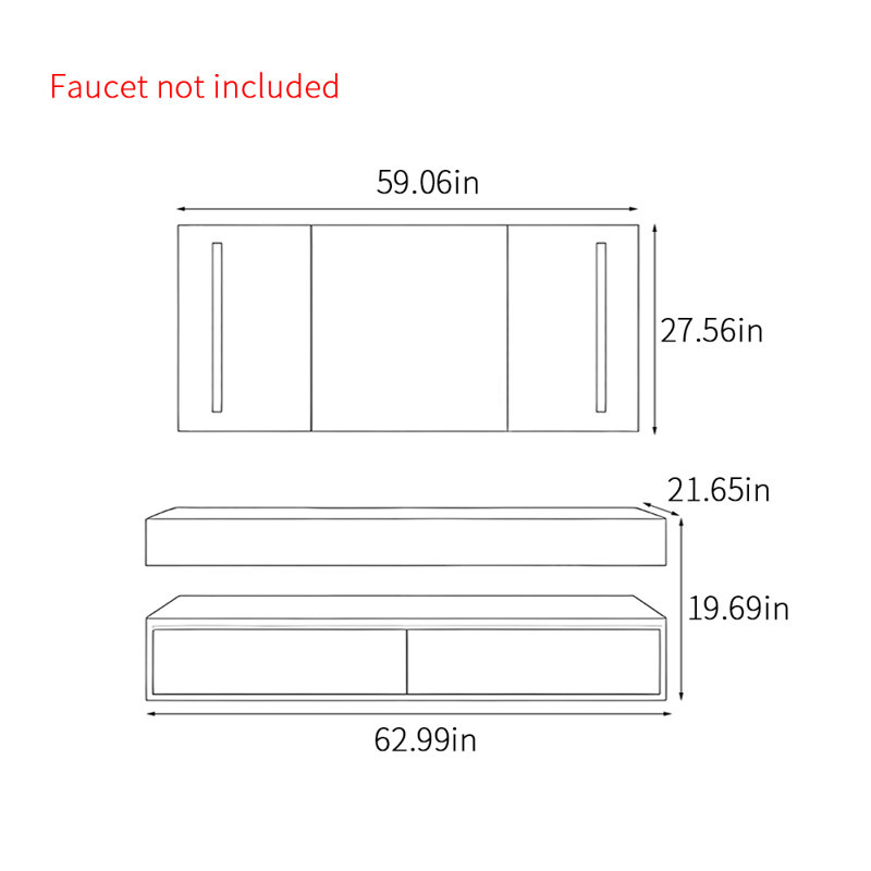 Simple design bathroom cabinet, Black