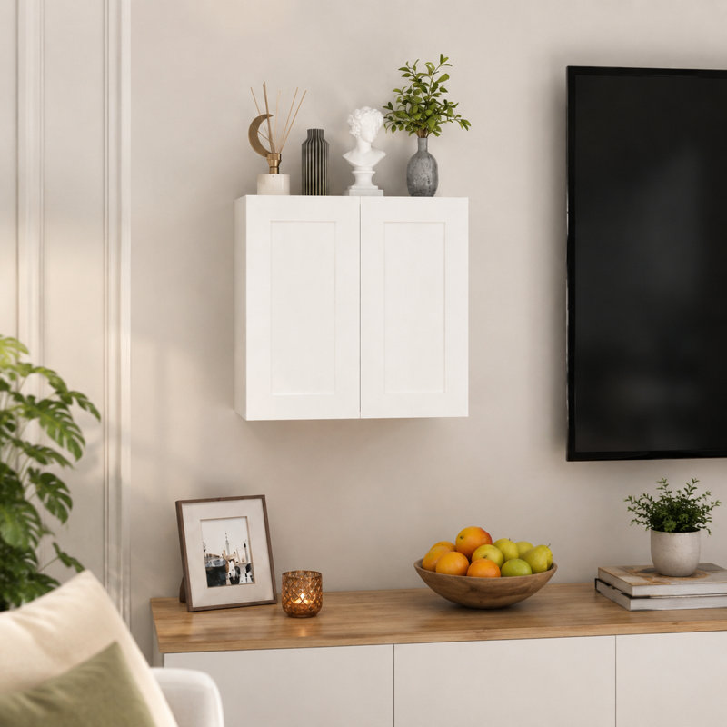 Armoire murale 30 po avec portes doubles et tablettes réglables.  , 30", 30"