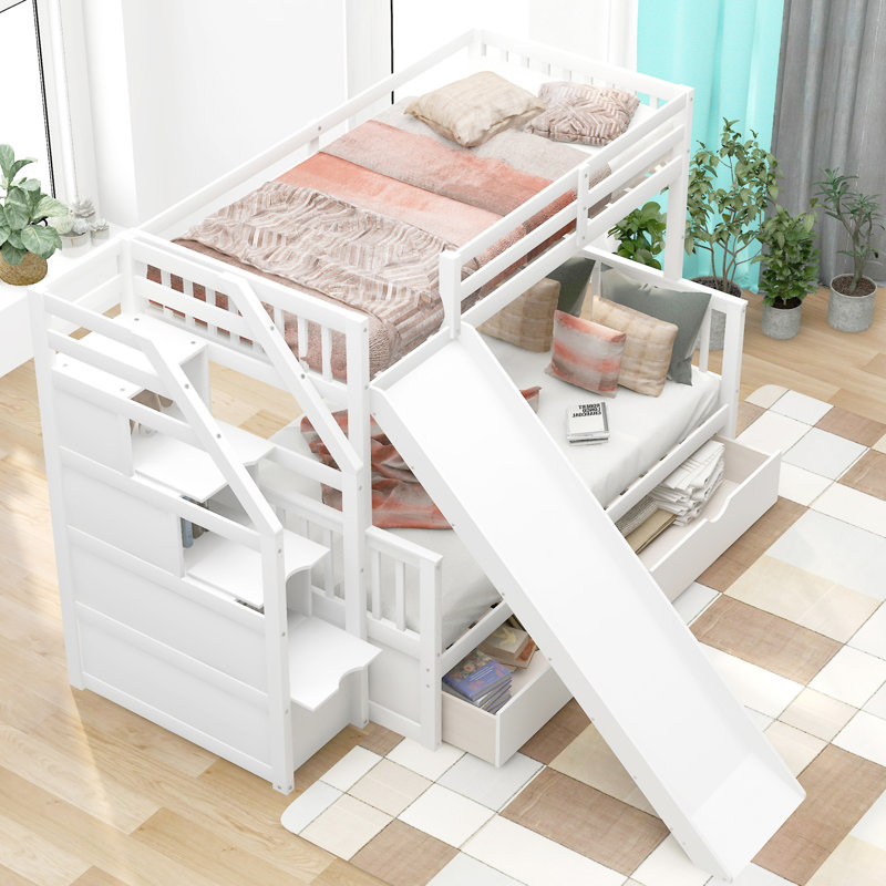 Bunk Bed With Drawers, White