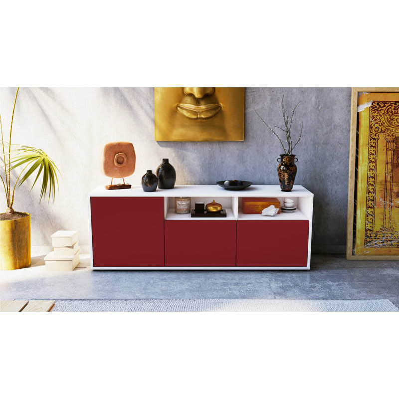 Wysocki TV Stand for TVs up to 60", Red / Matte White