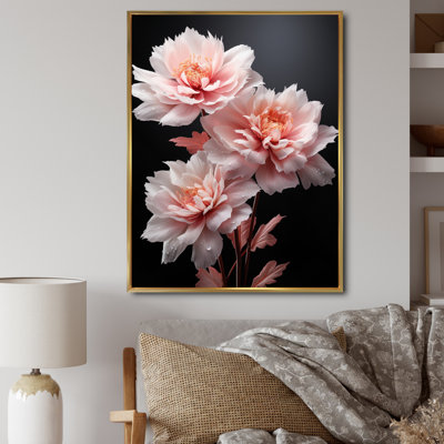 «Charolene Pink Black Mute Pivoines», reproduction sur toile