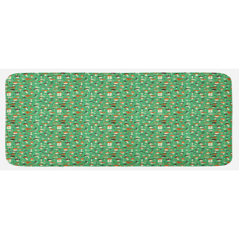 Tapis de cuisine champignon