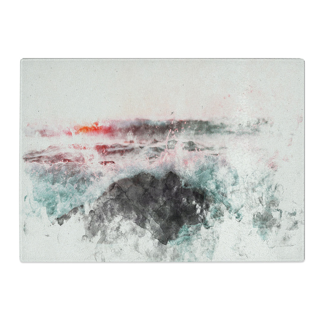 Tempered Glass Ocean Splash Chopping Board