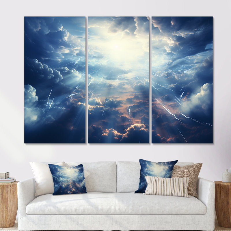 Ethereal Storm Sky - art mural ciel, Toile tendue, H 32 po x l 48 po x P 1 po