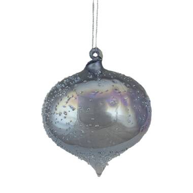 Clear Iridescent Glass Christmas Ornaments