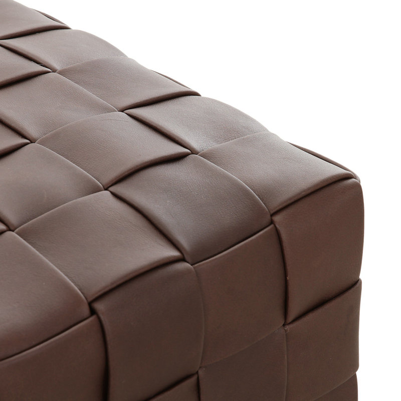 FLORES Square Ottoman, Dark Brown