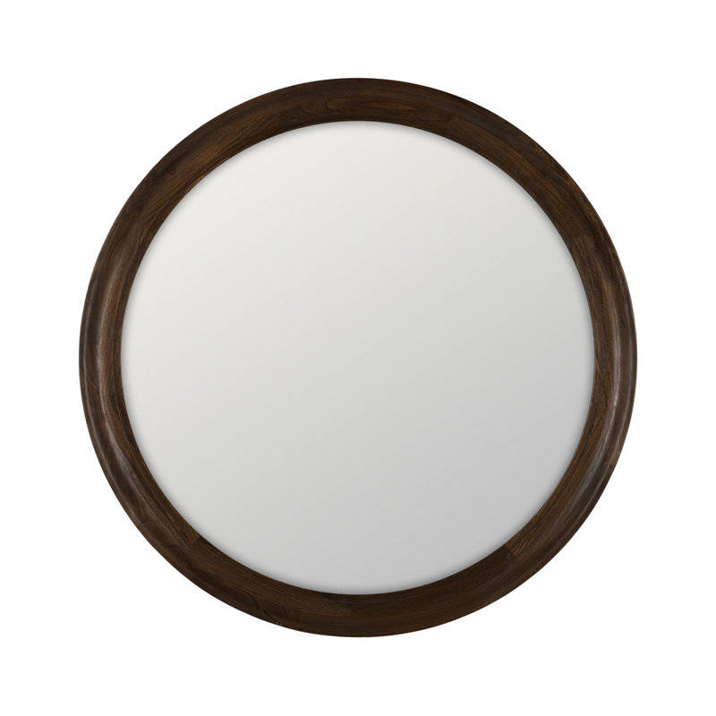 Alaura Solid Wood Round Mirror