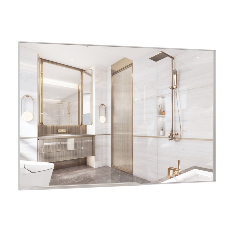 Modern Bathroom Mirror, Silver
