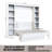 Easy-Lift Murphy Wall Bed in Wood Grain with Two Bookshelves-385874865-377067309