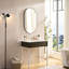 36 po. 22 po. Miroir de salle de bain ovale en métal noir, cadre étroit innovant, verre flotté, suspension facile, installation sécuritaire
