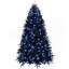 Arbre de Noël noir de 7 pi avec 450 lumières DEL blanches, arbre artificiel en PE + PVC à 1916 pointes pour décoration d'Halloween et des Fêtes, structure à charnières avec support en métal stable-96249448