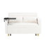 Velours côtelé beige avec roulettes et bureau mobile, Interface pour une utilisation pratique