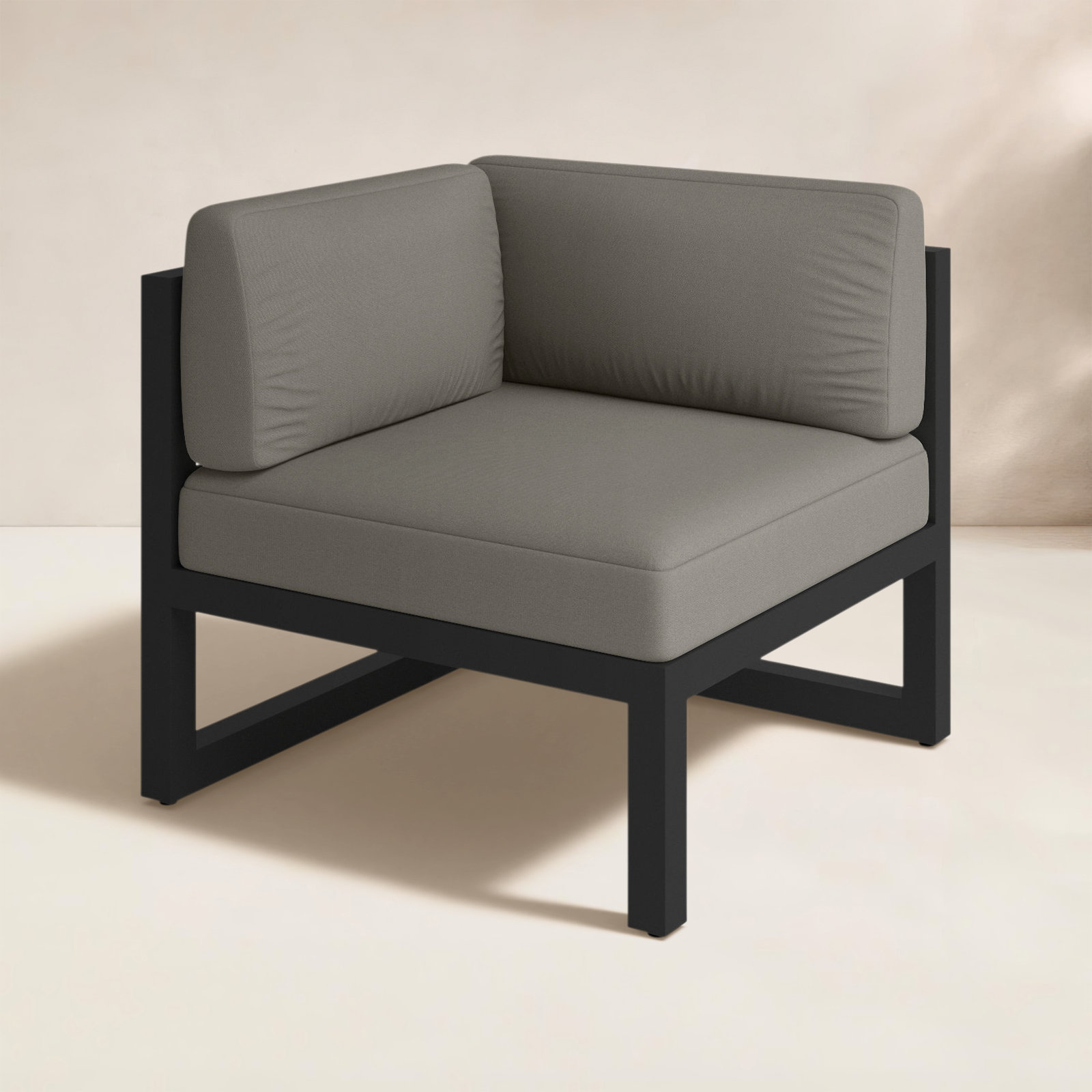 Smith Sunbrella® Patio Lounge Chair, Canvas Charcoal, Black