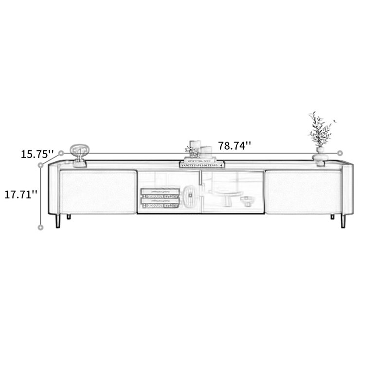 Meuble télé de haute qualité, 17.71" H x 78.74" L x 15.75" W