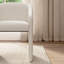 Chaise de salle à manger, dossier rembourré, style moderne, tissu crème clair