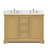 Avery 48 Inch Double Bathroom Vanity in Honey Oak, White Quartz Countertop, Undermount Square Sinks (3-Hole), Brushed Gold Trim-98210849-100500654-134316541