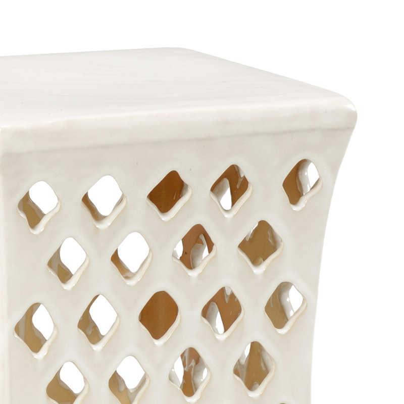 Merideth Garden Stool, White