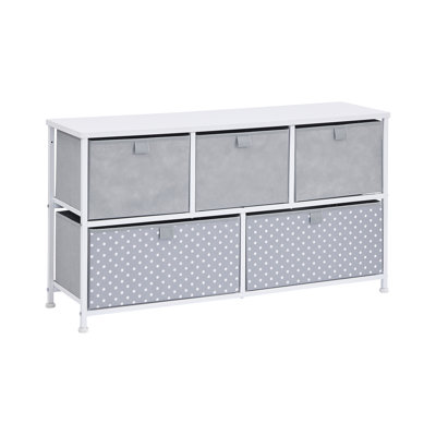 Grey 5 Drawer Storage Chest