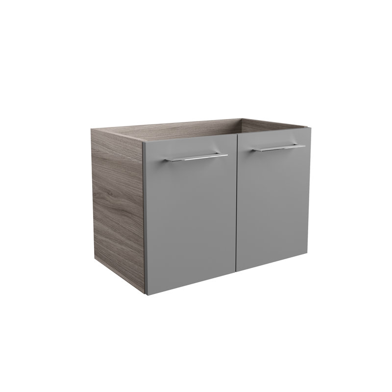 Lima 60cm Single Bathroom Vanity Base Only, Stone ash/Basalt grey