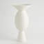 Wide Chiseled Orb Vase-Matte White