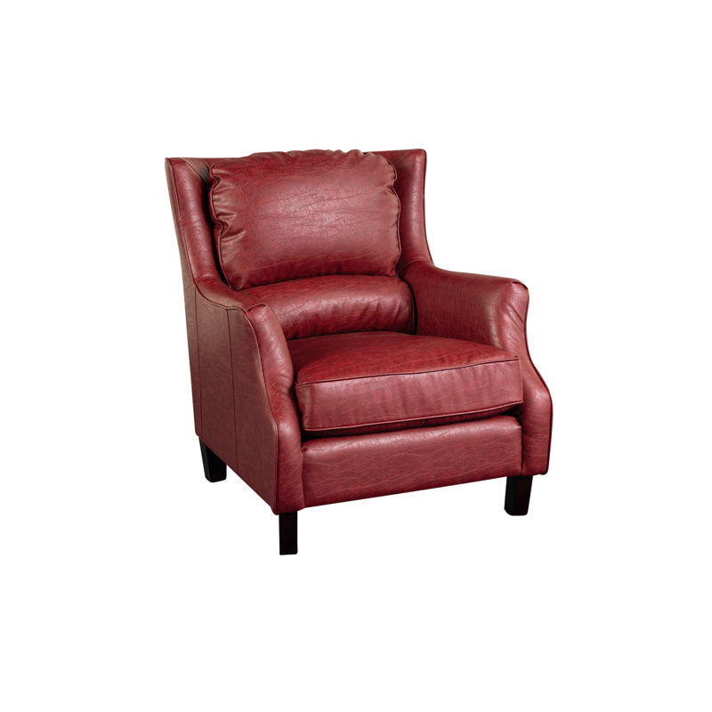 Fauteuil Avonelle, Similicuir rouge cerise