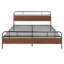 Base de lit plateforme en métal Milligan avec tête et pied de lit en bois-1377347861-1377347851
