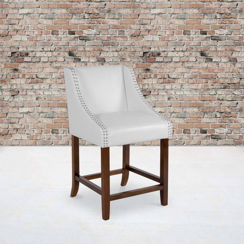 Tabouret de bar Desaria, Tabouret de comptoir 24 po, Blanc