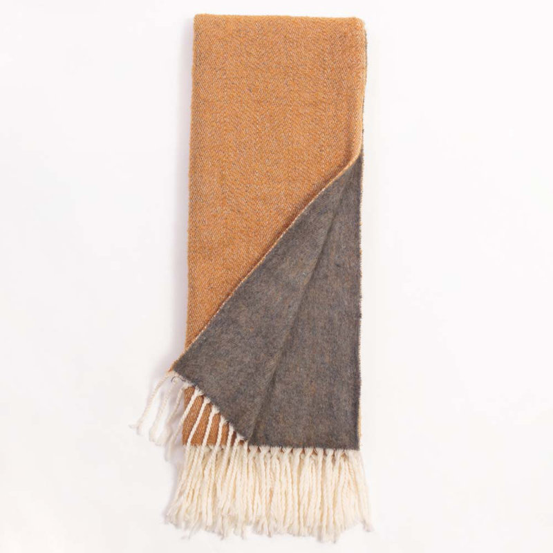Hand Woven Throw Blanket, Gold