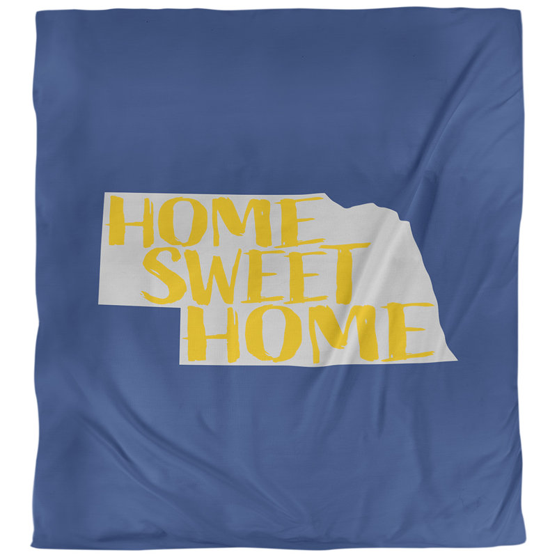 Housse de couette nebraska doux, Microfibre, Housse de couette pour grand lit, Bleu marine / gris