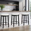 Ensemble de deux tabourets de bar avec fonction pivotante à 360 °, fabrication en bois et siège rembourré, idéal pour la cuisine, la salle à manger et le salon