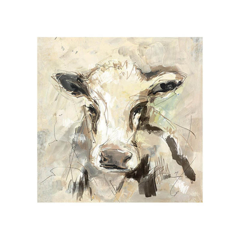 Cow III Print by Elena Carlie, Glass Coat, 36" H x 36" W x 1.5" D