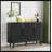 Sideboard Buffet Cabinet With 2 Sliding Tambour Doors & 3 Drawers, Storage Cabinet With Adjustable Shelves For Living Room, Black-199391833
