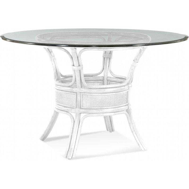 Drury Lane Round Glass Dining Table, Frost White, 60" W x 60" L