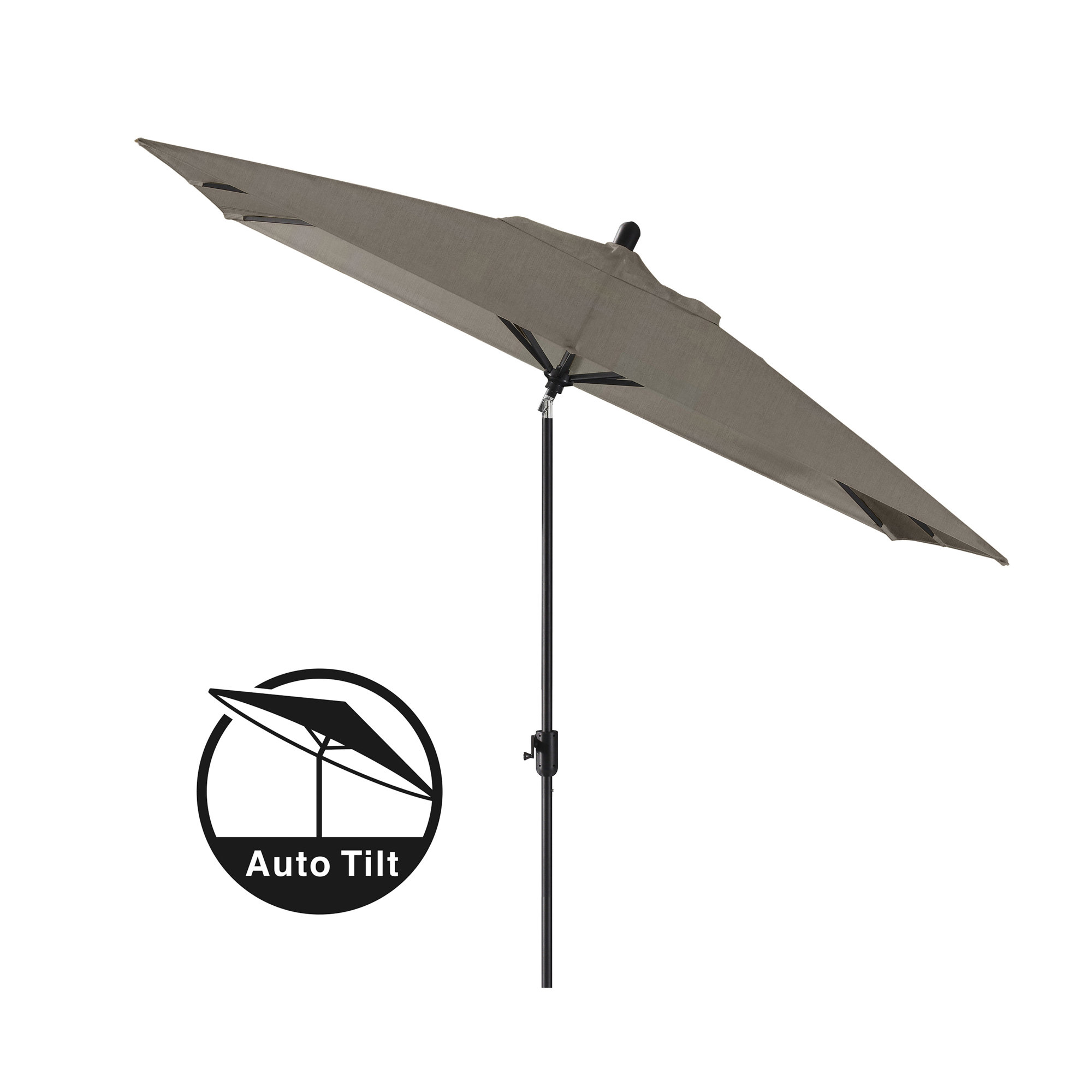 Olivier 116.7'' Outdoor Umbrella, Spectrum Graphite Sunbrella® Plainweave, Black Sapphire
