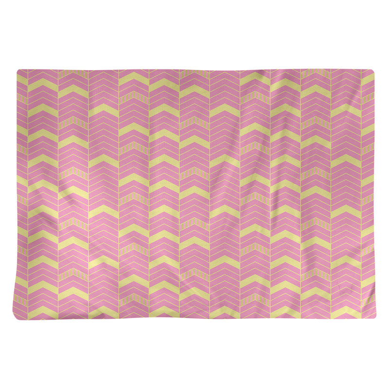 Récapitulatif à chevrons 18" lineed Stephenie, Rose / Jaune, Coton