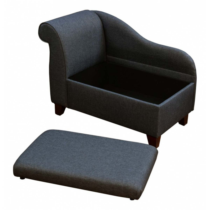 Upholstered Chaise Lounge, Grey