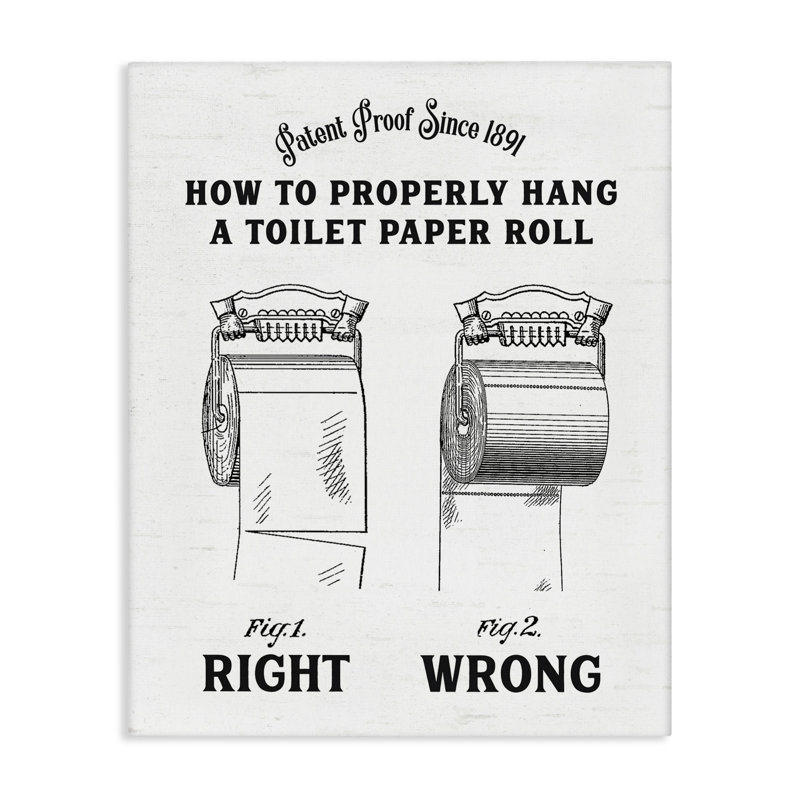 Toile pour rouleau de papier à droite et à droite, design par lettré et doublé