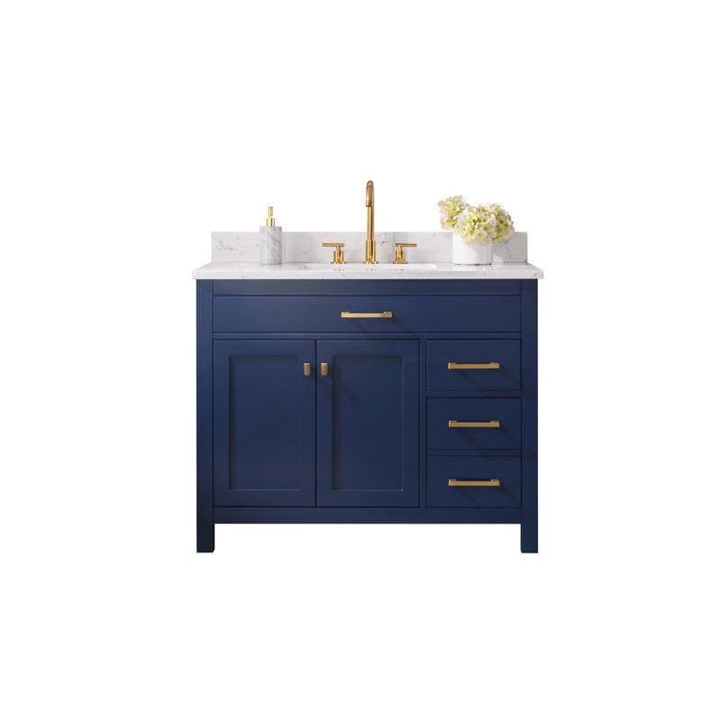 Ensemble de meuble-lavabo simple 42 po Ajhane, Marine