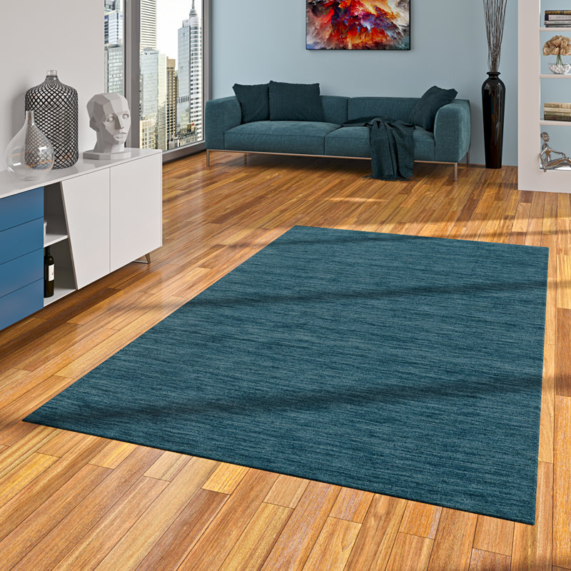 Delegal Solid Colour Wool Area Rug, Rectangle 160 x 230cm