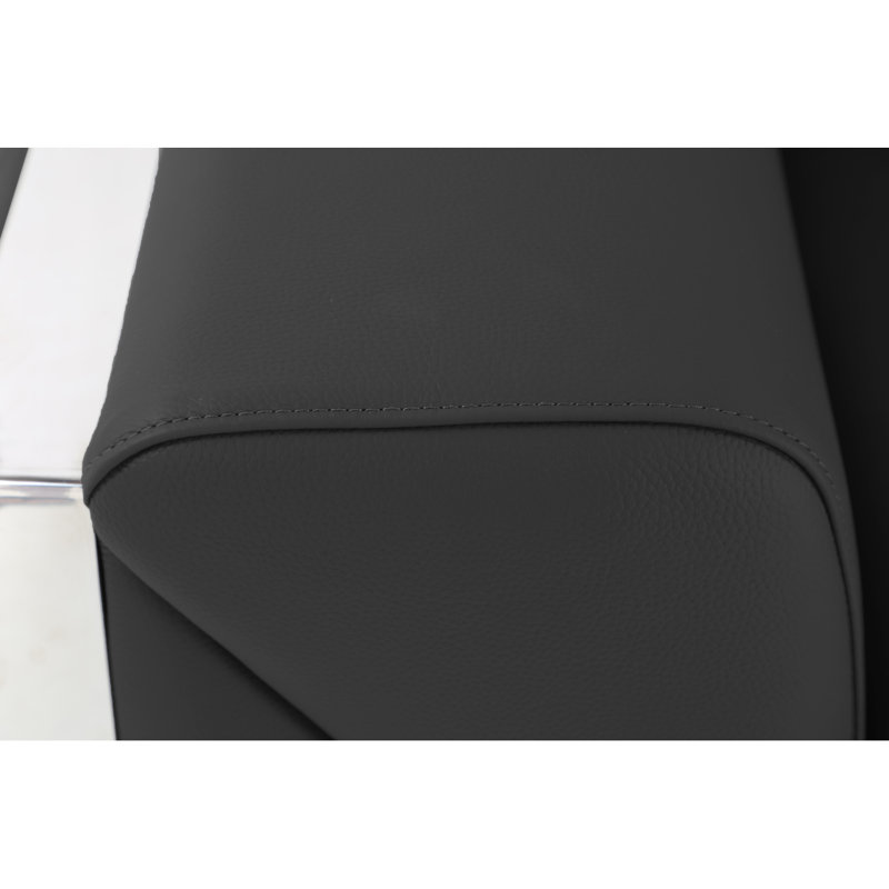 Chaise en cuir italien à grain supérieur, Noir