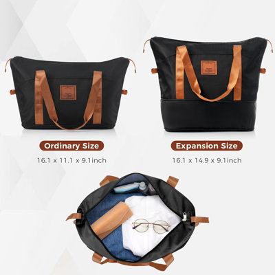 3-Piece Luggage Set - 24in Checked Suitcase with TSA Lock Travel Duffel Bag Wet-Dry Toiletry Bag