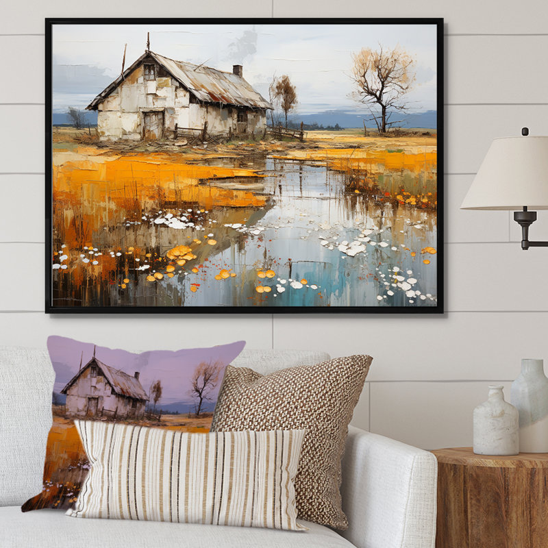 «Countryside Farm Fusion Unveile», reproduction sur toile, Cadre flottant noir, 30" H x 40" W