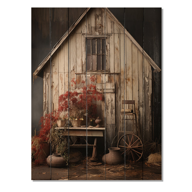 " Barns Rustic Charm X ", 32" H x 24" W x 0.78" D