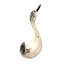 Figurine de cygne en bois blanc vieilli, de style marin côtier, posée sur un pieu de quai, hauteur 27,3 cm (10,75 pouces).-965206571