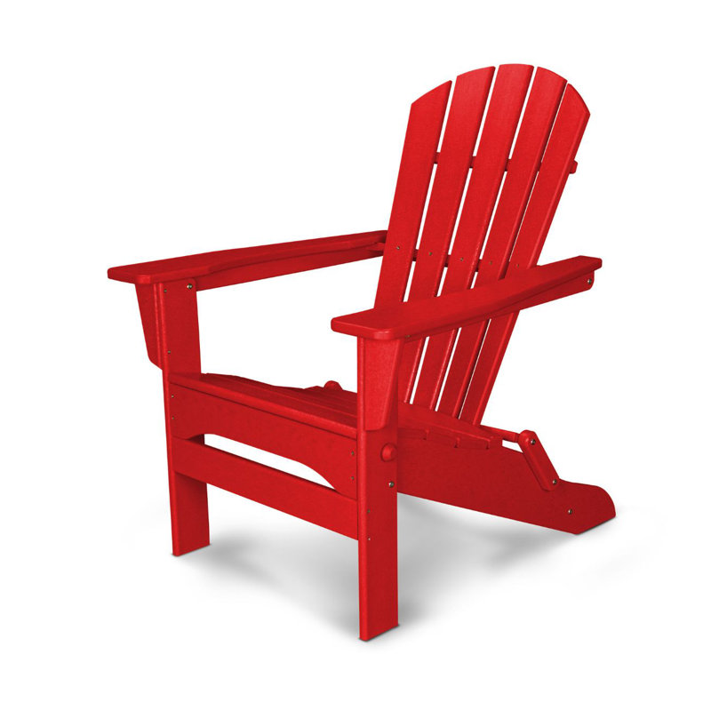 POLYWOOD Palm Coast Folding Adirondack, Sunset Red