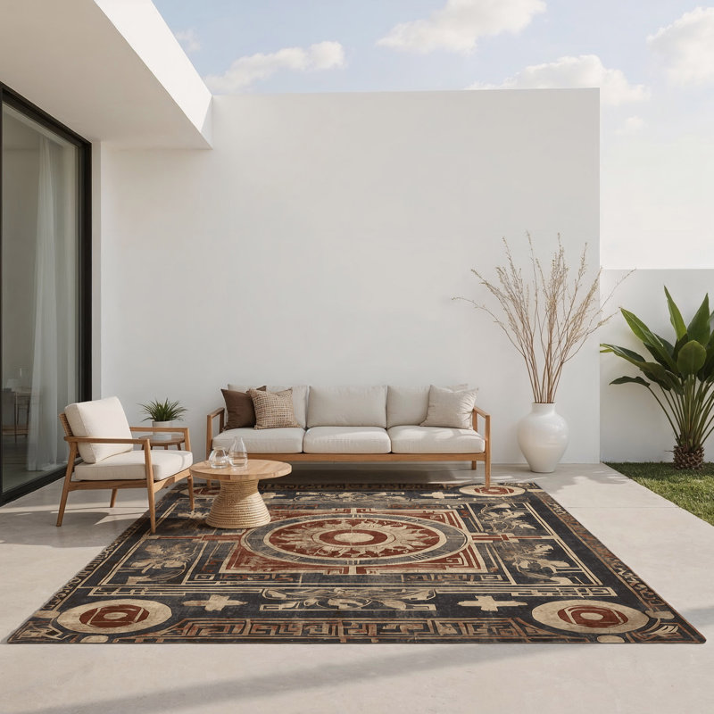 Tapis intérieur et extérieur Péloponnèse harmonie, Rectangle 1 pi 6 po x 2 pi 6 po