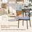 Wooden Dining Chair Linen Fabric Upholstered Kitchen Chairs w/ Padded Seat-94793628